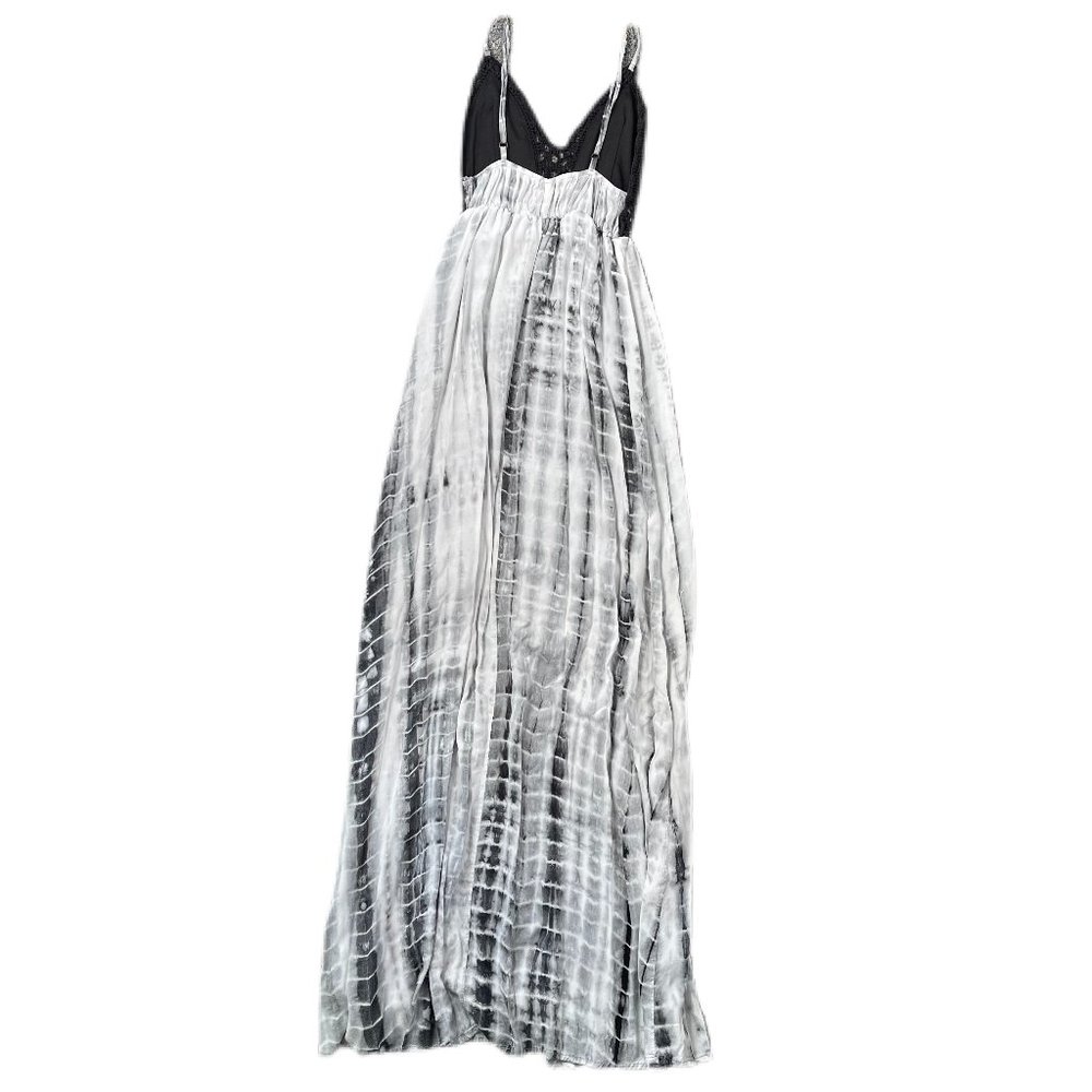 Xhiliration Maxi Dress Sz XS Blue Gray Black Knit Summer - Picture 3 of 3